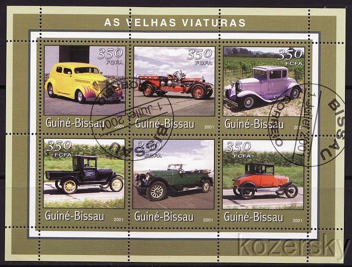 Guinea-Bissau 1731-36, Classic Cars, Truck, Fire Truck, Sheet/6, NH