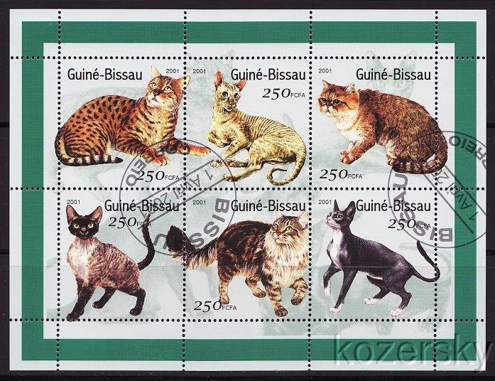 Guinea-Bissau 1522-27, Domestic Cats, Sheet/6, NH