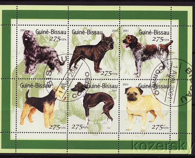 Guinea-Bissau 1565-70, Dogs, Sheet/6, NH