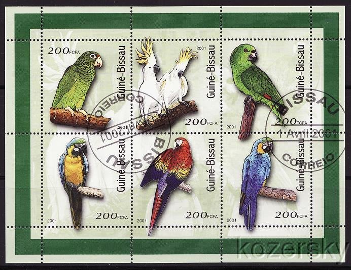 Guinea-Bissau 1422-27, Parrots, Sheet/6, NH
