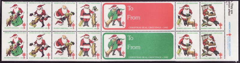   82-1, 1982 U.S. National Christmas Seals Block, As Required, Perf 13