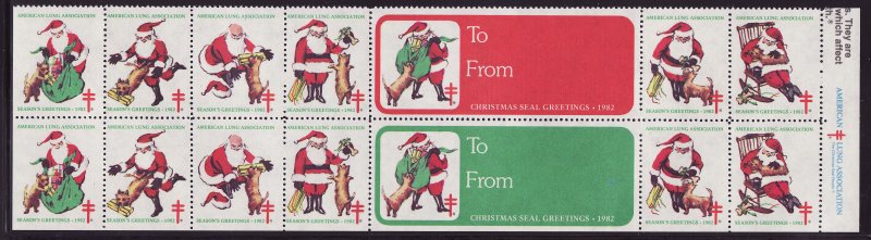  82-2, 1982 U.S. National Christmas Seals Block, As Required, Perf 12 1/2