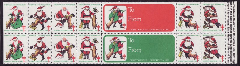   82-2.2, 1982 U.S. National Christmas Seals Block, As Required, Perf 12 1/2 