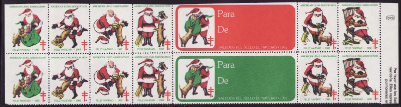   82-2.3, 1982 U.S. National Christmas Seals Block, As Required, Perf 12 1/2 