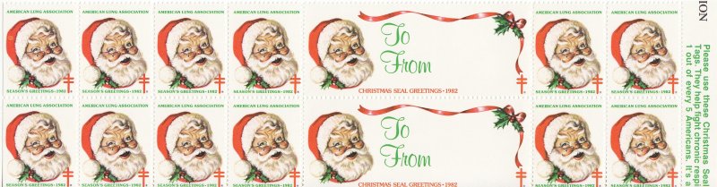1982-T6, 1982 U.S. Christmas Seals, Test Design, As Required, Perf 12, Block/14