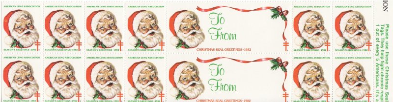 1982-T6, 1982 U.S. Christmas Seals, Test Design, As Required, Perf 12, Block/14