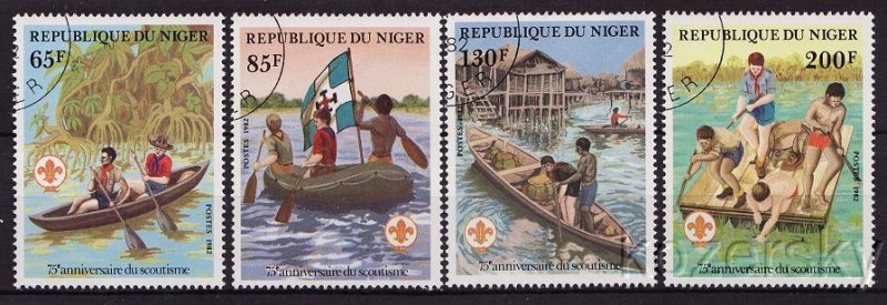Niger 586-9, Scouts, Scouting Anniversary Stamps, NH