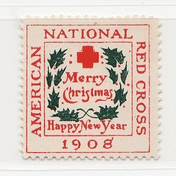 8-1B.6, WX3d, 1908 U.S. Red Cross Christmas Seal Type 1B, SqBg