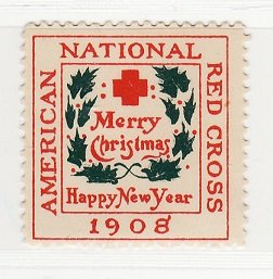 8-1B.6, WX3d, 1908 U.S. Red Cross Christmas Seal Type 1B, SqBg