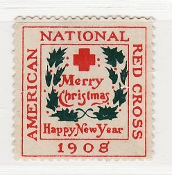 8-1B.6, WX3d, 1908 U.S. Red Cross Christmas Seal Type 1B