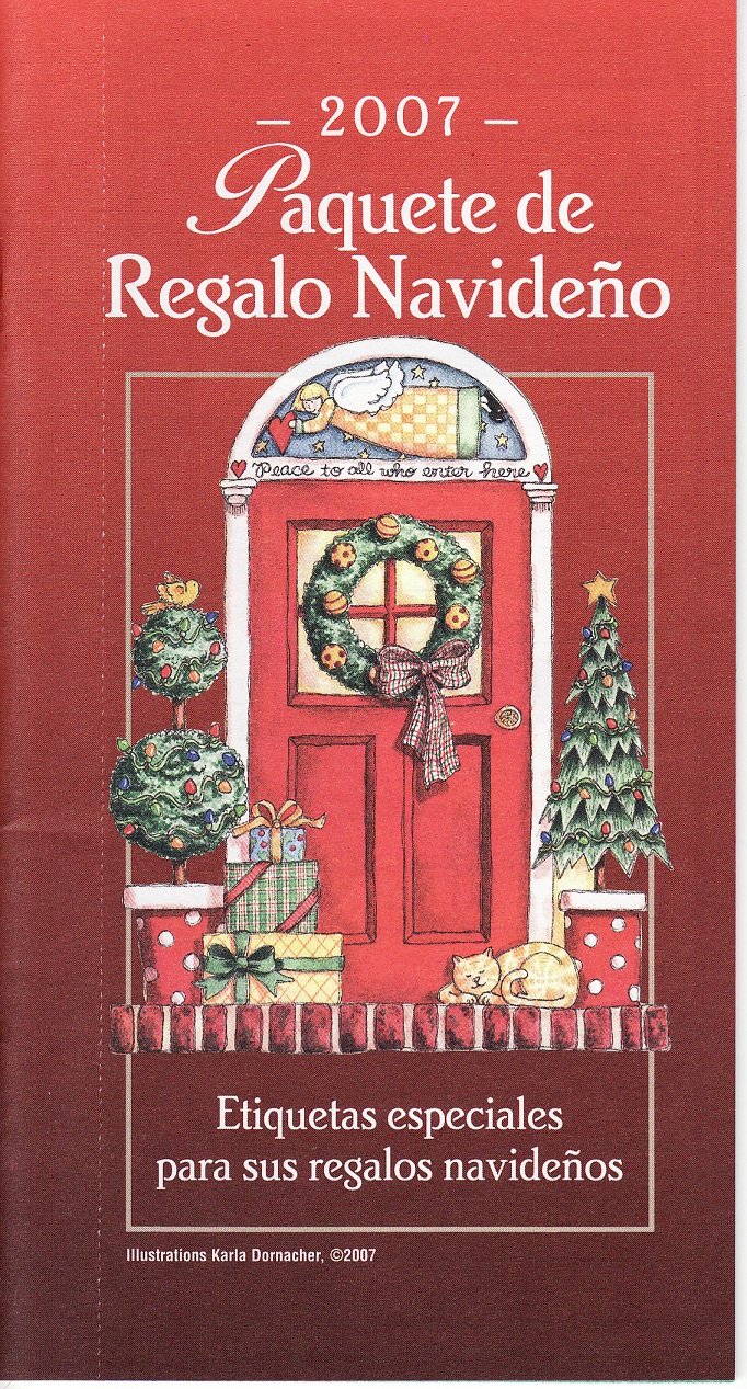 2007-1.9x2a, 2007 ALA Spanish Text Christmas Seal Designs Gift Tag Booklet