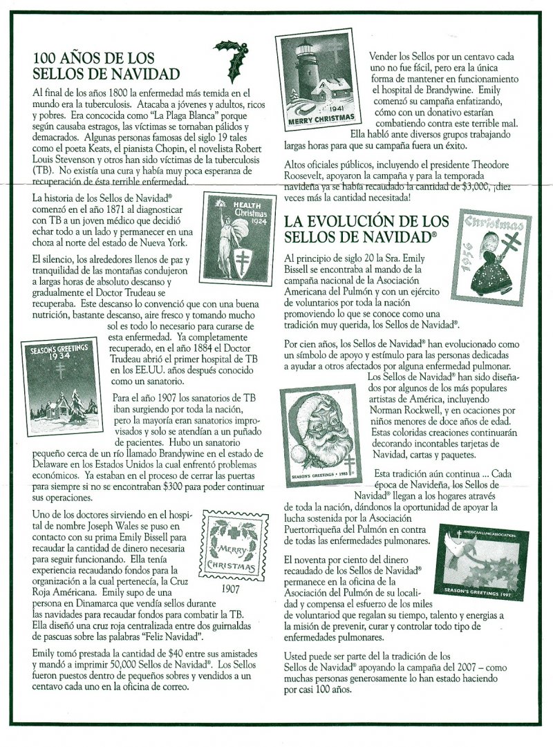 2007-1.1x2, 2007 Spanish Text U.S. National Christmas Seals Sheet, R08-FU1S-4-02, reverse of sheet