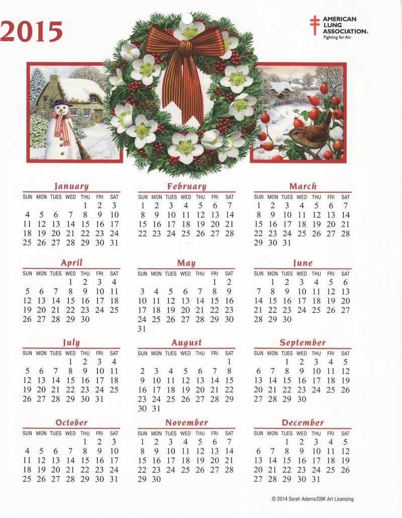 CL114-T2, 2015 U.S. Christmas Seals Themed Calendar, CalAda-06