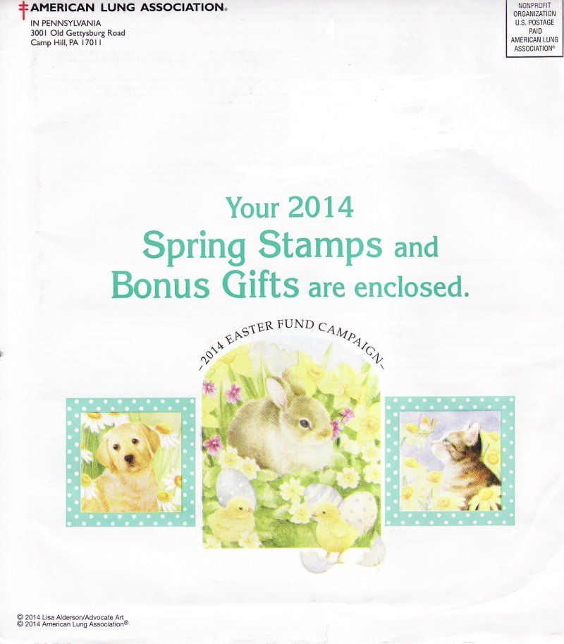   114-S1.1pac, 2014 ALA National U.S. Spring Charity Seal Easter Fund Packet