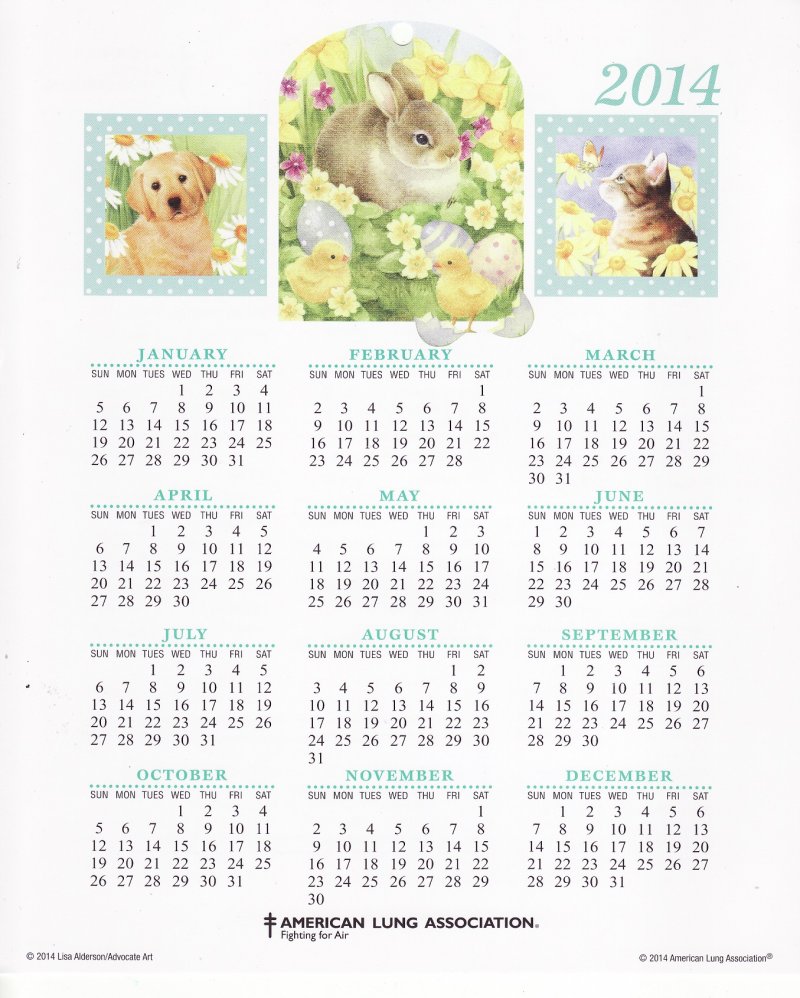 CCL-114, 2014 Spring Seal Calendar