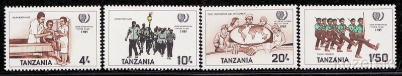 Tanzania 290-3, International Youth Year Stamps, Map, MNH