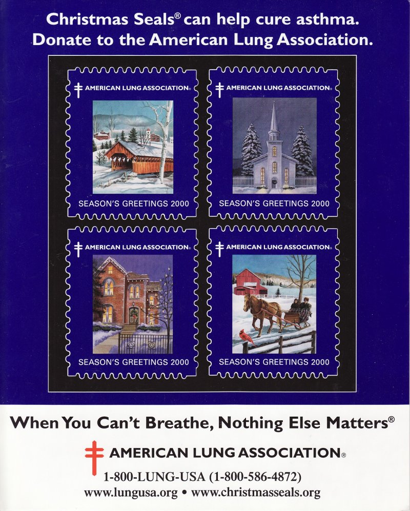 2000 U.S. Christmas Seals Counter Top Placard