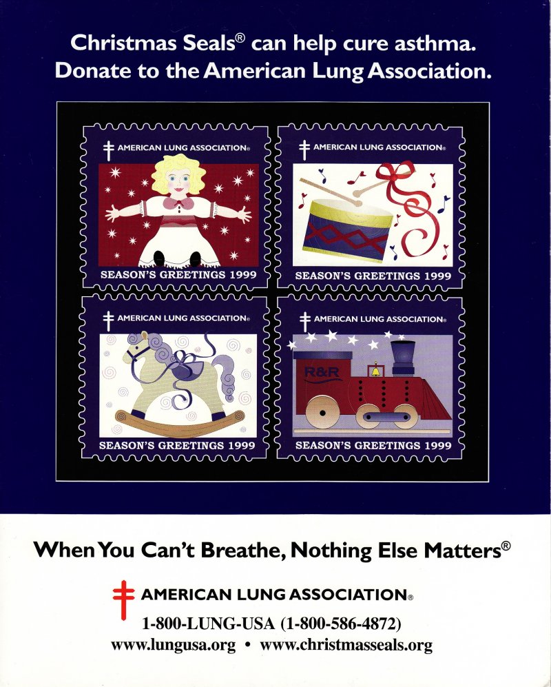 1999 U.S. Christmas Seals Counter Top Placard