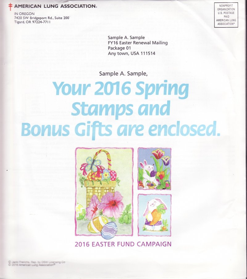 116-S1.1pac, 2016 ALA National U.S. Spring Charity Seal Easter Fund Packet