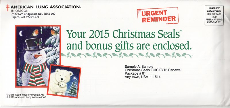     115-1.1env, 2015 ALA National Design U.S.Christmas Seal Renewal Campaign