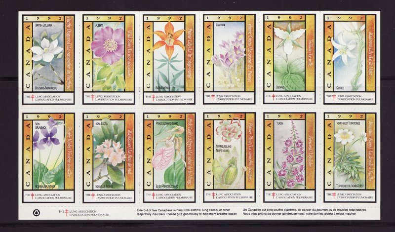  Canada 82Lx, 1992 CLA Canada Spring TB Seals Sheet