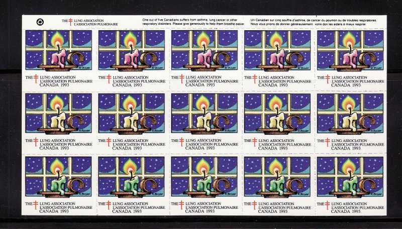 Canada 82Mx, 1993 CLA Canada Christmas Charity Seals Sheet