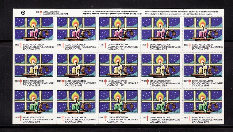 Canada 82Mx, 1993 CLA Canada Christmas Charity Seals Sheet