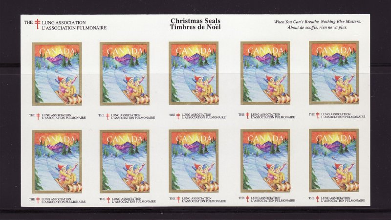 Canada 82Yxp, 1999 Canada Christmas Charity Seals Imperforate Sheet 