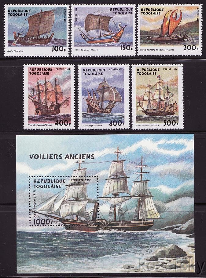 Togo 1905-10, 1911, Sailing Vessels, Boats, Ships Stamps, S/S, MNH