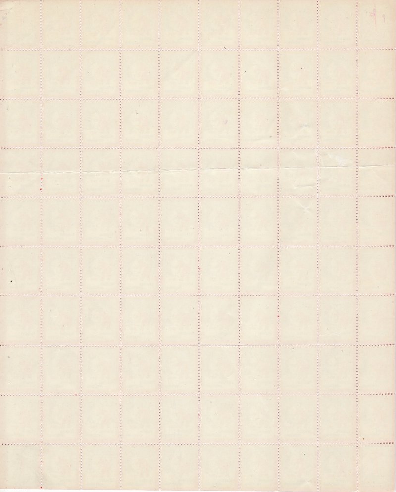 Canada 17x, 1935 Canada Christmas Seals Sheet, English Text, w/faults - crease across sheet on row 4 