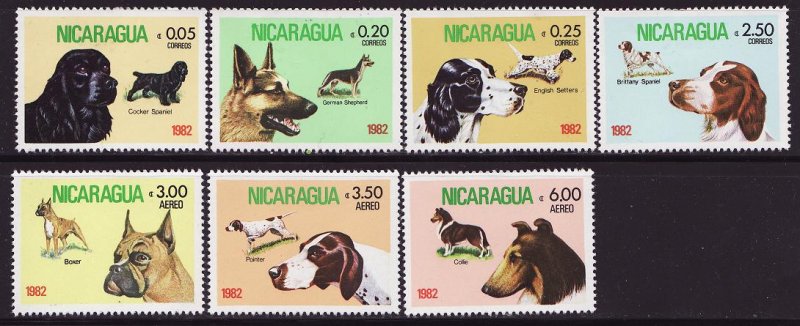 Nicaragua 1144-7, C996-8, Dogs on Stamps, MNH