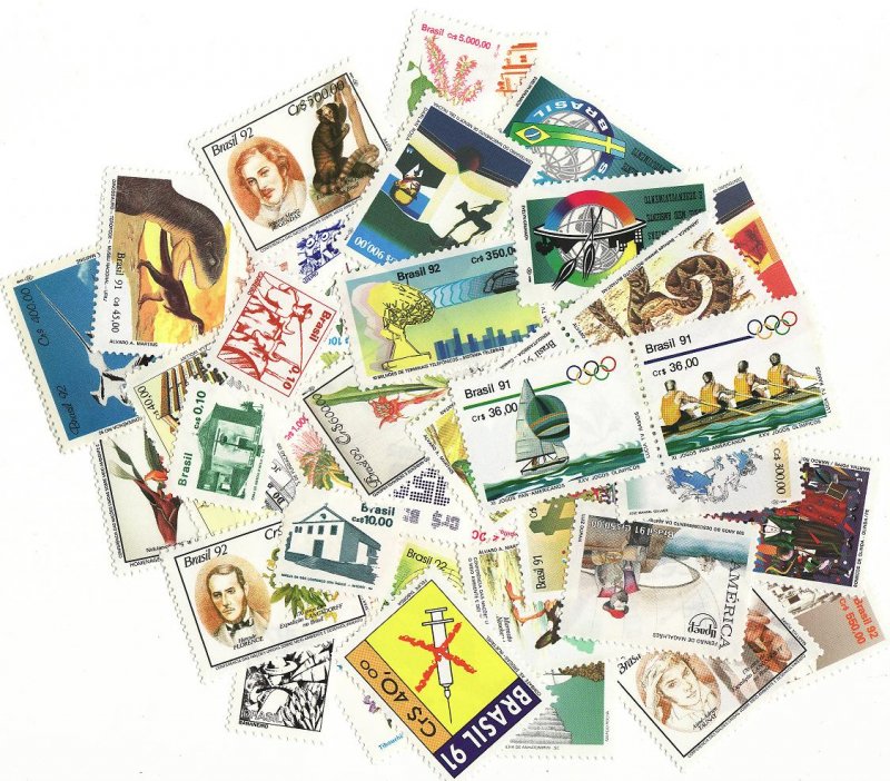 Brazil Stamp Packet,  50 different stamps from Brazil