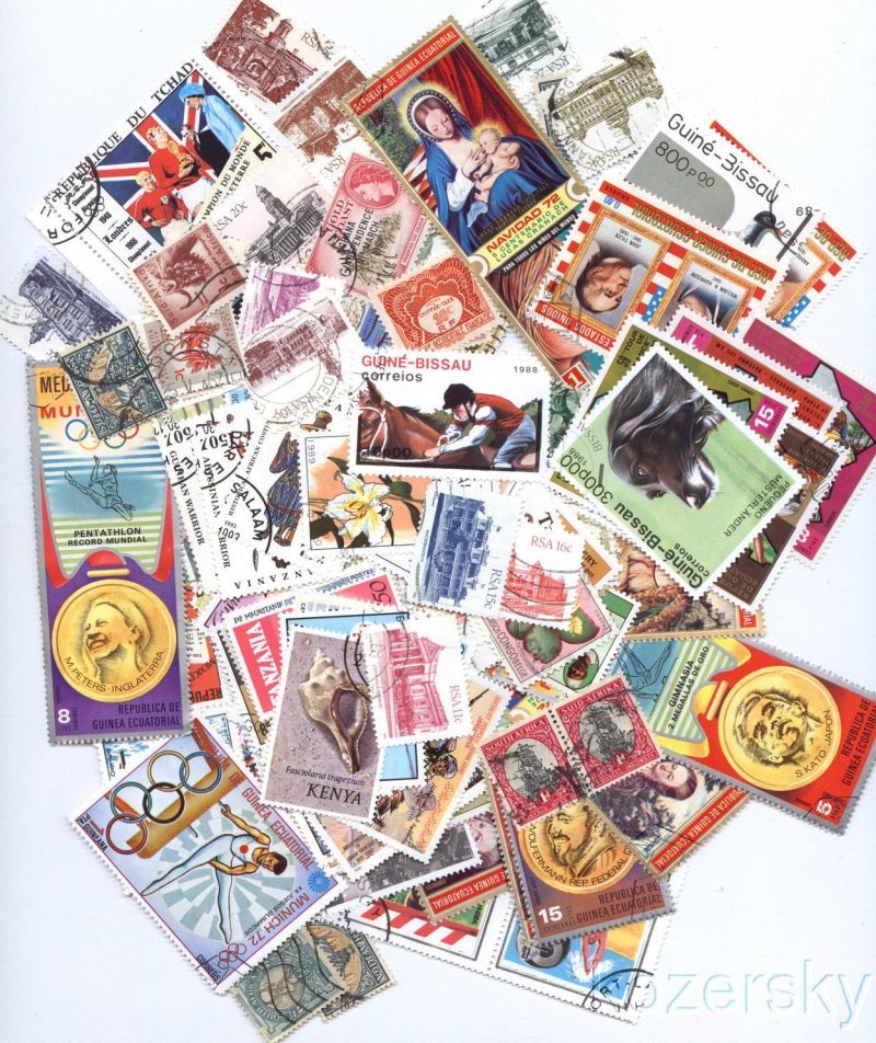 Africa Stamp Packet, 1000 different stamps from Africa