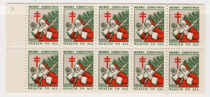 1930-1.4x, WX55d, 1930 U.S. Christmas Seals Plated Booklet Pane Set, pos 4