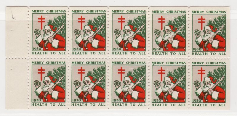 1930-1.4x, WX55d, 1930 U.S. Christmas Seals Plated Booklet Pane Set, pos 5