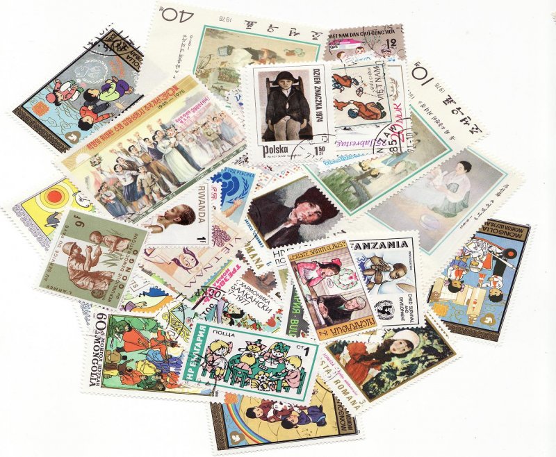 Children on Stamps, Topical Stamps Packet,  50 different stamps