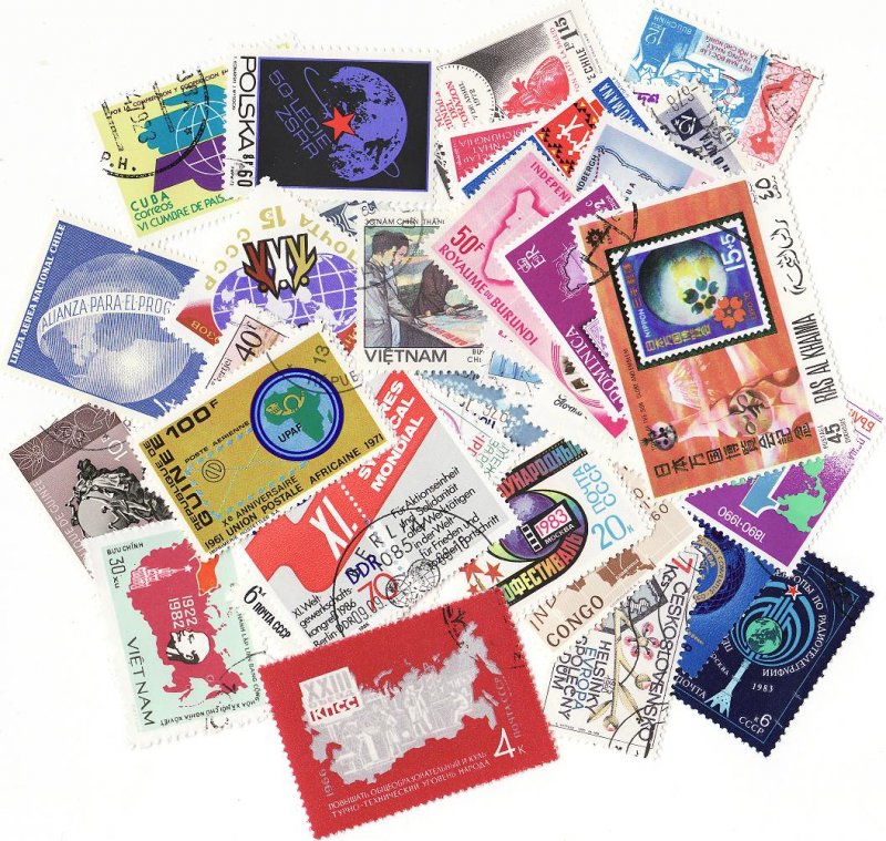 Geography on Stamps, Topical Stamp Packet,  50 different stamps
