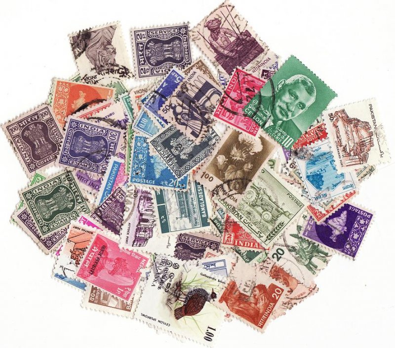 British Asia Stamp Packet, 100 different stamps from Bristish Asia