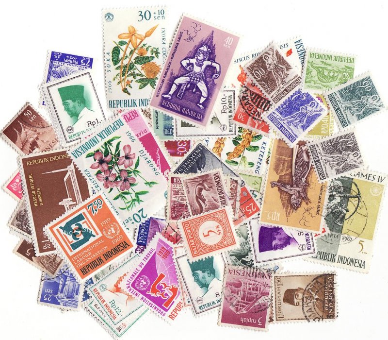 Indonesia Stamp Packet,  100 different stamps from Indonesia