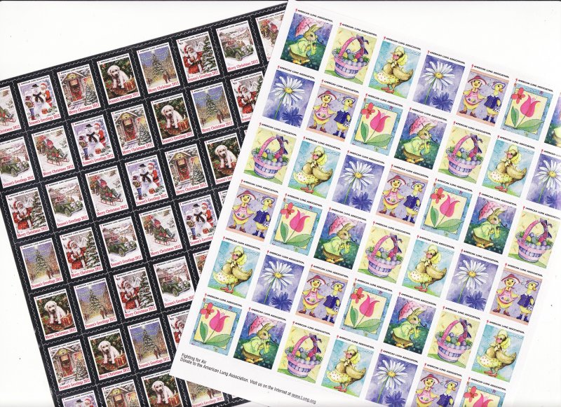    2012 U.S. Christmas Seals & U.S Spring Charity Seals Sheet Collection