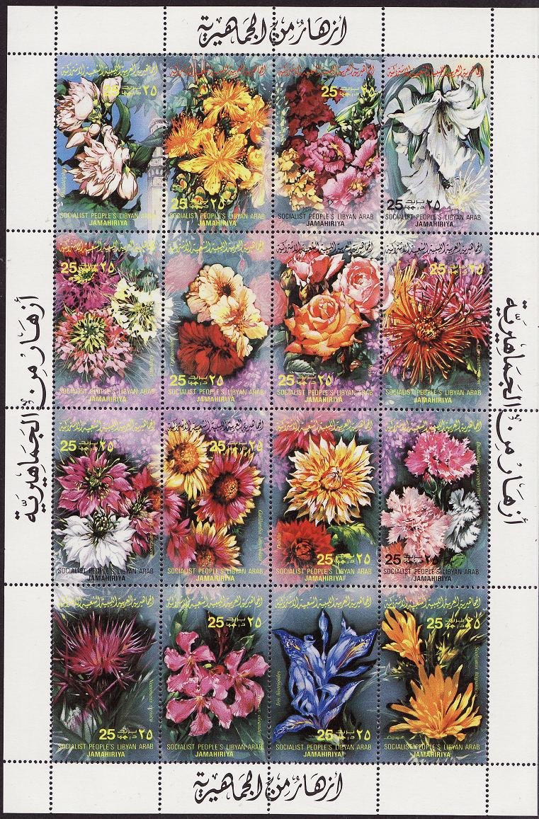 Libya 1052, Flowers, Sheet/16, MNH