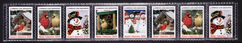 110-1, 2010 U.S. National Design Christmas TB Seals, As Required Strip of 8