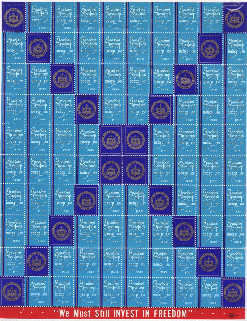 NAACP 7-5620.43x, 1971 NAACP Charity Seals Sheet