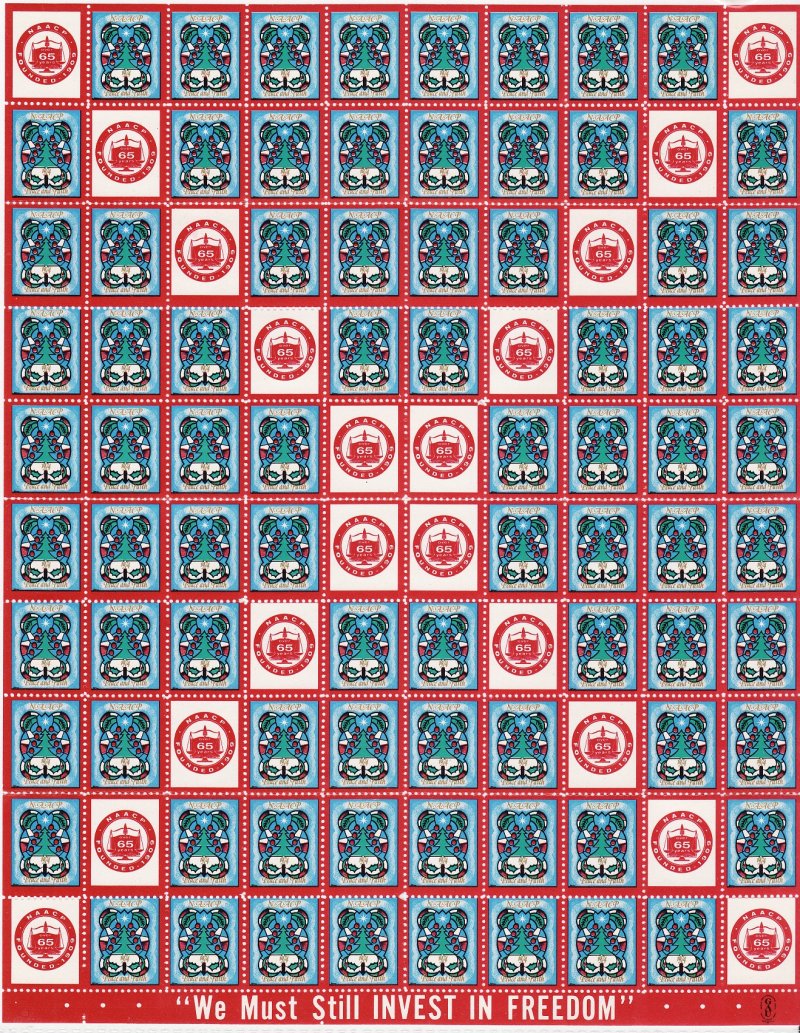 NAACP 7-5620.46x, 1974 NAACP Charity Seals Sheet