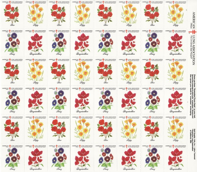 89-S1x, 1989 ALA National Design U.S. Spring Charity Seals Sheet