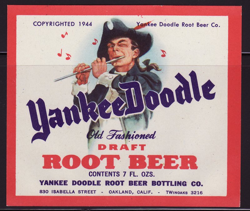 Yankee Doodle Draft Root Beer Label