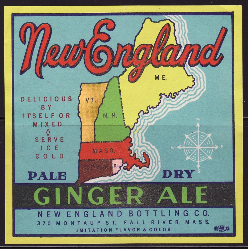 New England Ginger Ale Label, 1920s