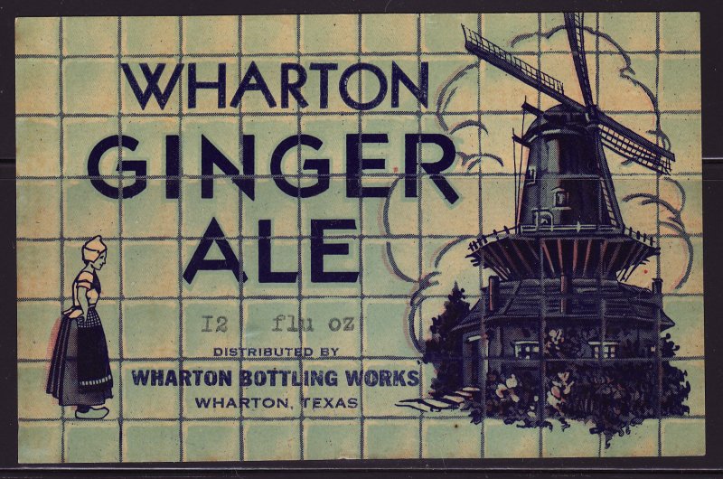 Wharton Ginger Ale Label