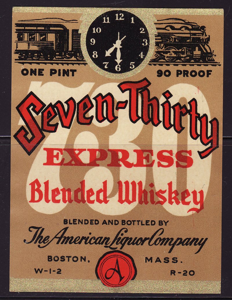 Seven-Thirty Express Blended Whiskey Label