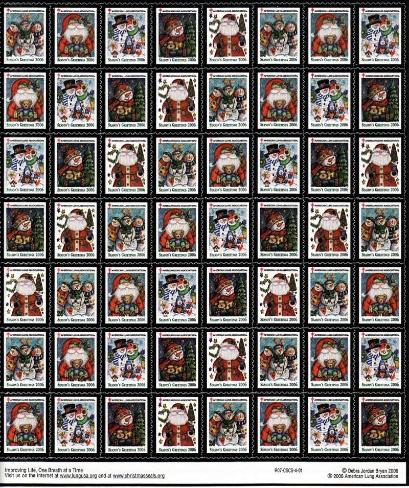   2006-1x1, 2006 U.S. National Christmas Seals Sheet, R07-CSCS-4-01